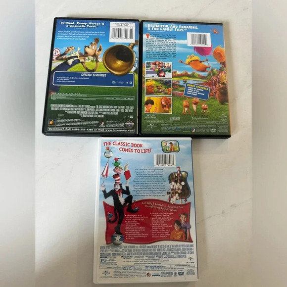 Dr Seuss DVD movie bundle- The Cat in the Hat, The Lorax, Horton Hears a Who - Picture 2 of 3
